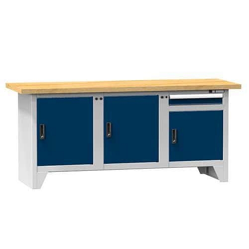 Modulární dílenský stůl PS2-4M, 2000 x 700 x 880 mm, MULTIPLEX, šedá-tmavě modrá