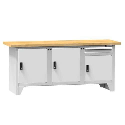 Modulární dílenský stůl PS2-4M, 2000 x 700 x 880 mm, MULTIPLEX, šedá-šedá