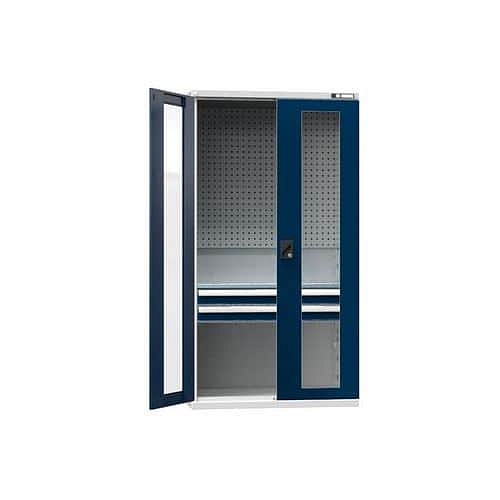 Nářaďová skříň SK1-003S, 1044 x 625 x 1950 mm, šedá-tmavě modrá