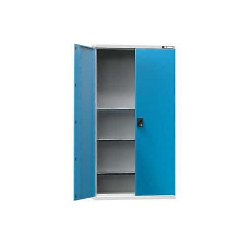 Kovová dílenská skříň na nářadí SK2, 1950 x 1044 x 405 mm, 3 police, šedá/modrá