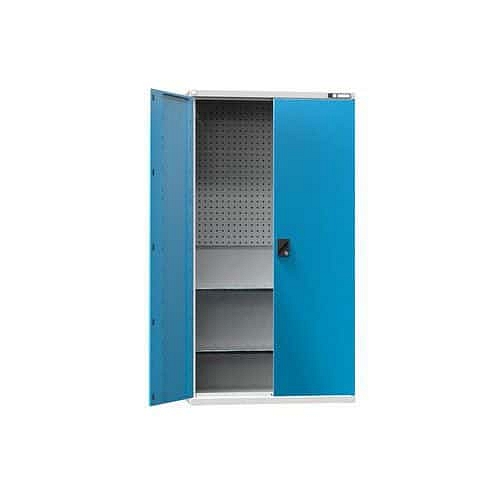 Nářaďová skříň SK2-003, 1044 x 405 x 1950 mm, šedá-modrá