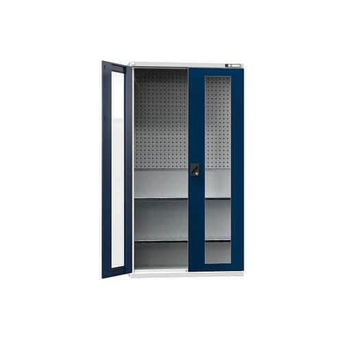 Nářaďová skříň SK2-003S, 1044 x 405 x 1950 mm, šedá-tmavě modrá