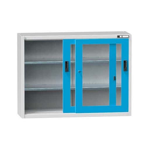Nářaďová skříň SP2-002S, 1350 x 405 x 1000 mm, šedá-modrá