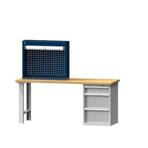 Skříň s roletou na pracovní desku, 930 x 220 x 780 mm, tmavě modrá