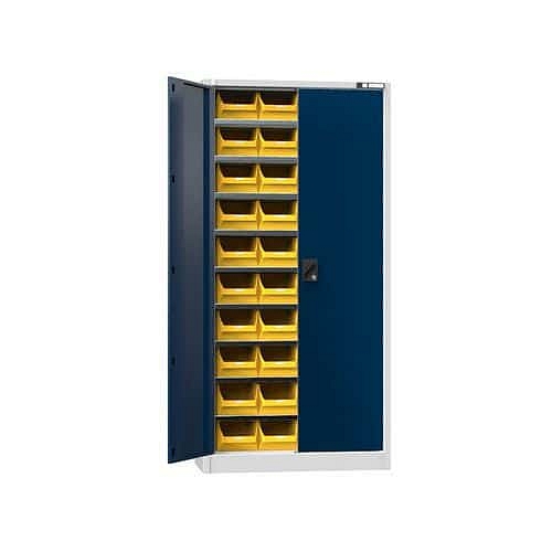 Skříň s boxy UK1-B11, 950 x 400 x 1950 mm, šedá-tmavě modrá