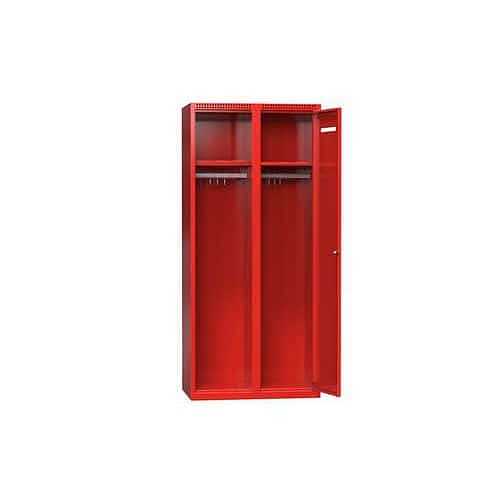 Kombinovaná šatní skříň V1, 600 x 500 x 1700 mm, šedá-modrá