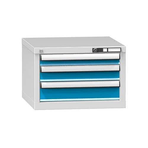 Zásuvková skříň ZA4, 578 x 600 x 390 mm, šedá-modrá