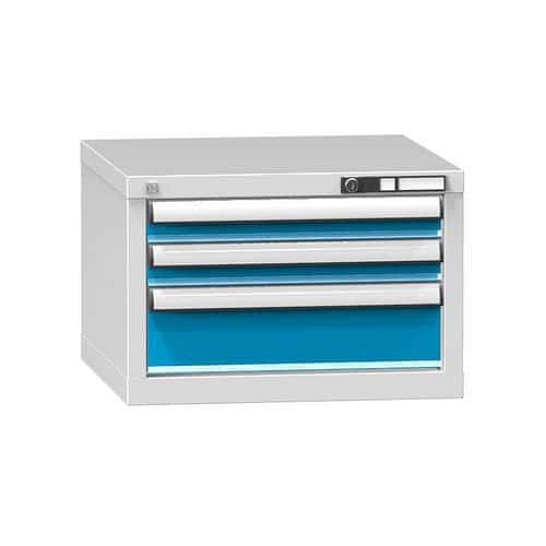 Zásuvková skříň ZA5, 578 x 600 x 390 mm, šedá-modrá