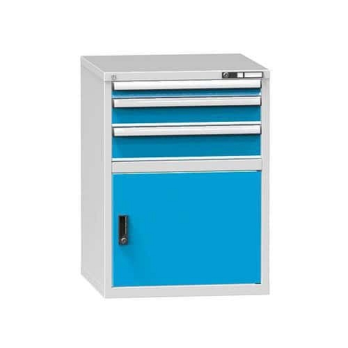 Zásuvková skříň ZB2, 731 x 753 x 990 mm, šedá-modrá