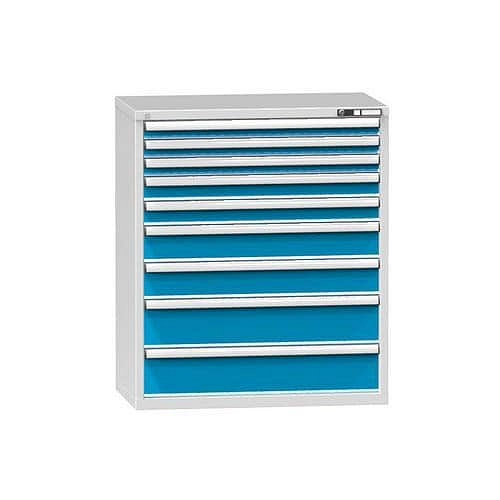 Zásuvková skříň ZC4, 1037 x 600 x 1215 mm, šedá-modrá