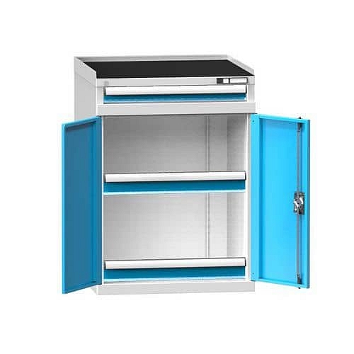Strojní skříň ZDS2, 731 x 620 x 1010 mm, šedá-modrá