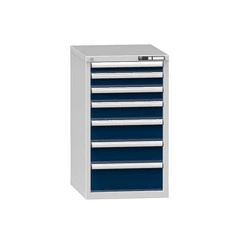 Zásuvková skříň ZE6, 578 x 753 x 990 mm, šedá-tmavě modrá