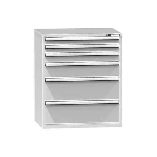 Dílenská zásuvková skříň ZG, 6 zásuvek, 1215 x 1037 x 753 mm, šedá/šedá