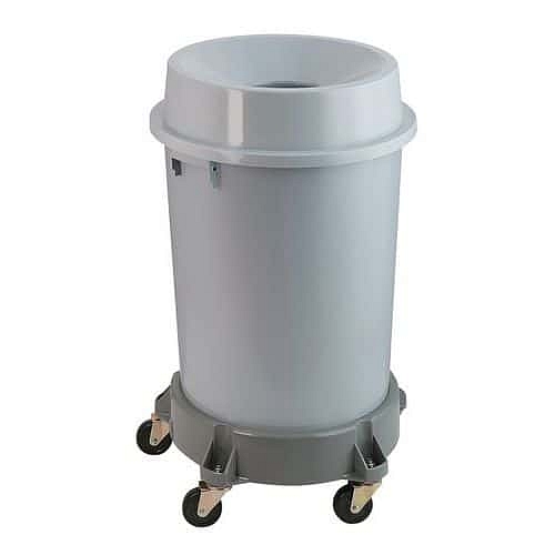 Plastový odpadkový koš otevřený 90 l šedý