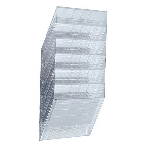 Nástěnný stojan na brožury Flexibox, výška 62 cm, šířka 34,8 cm, bílý