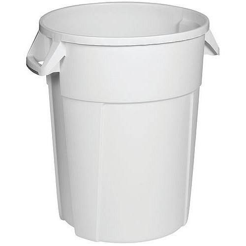 Plastový odpadkový koš Manutan Expert Pure, objem 85 l, bílá