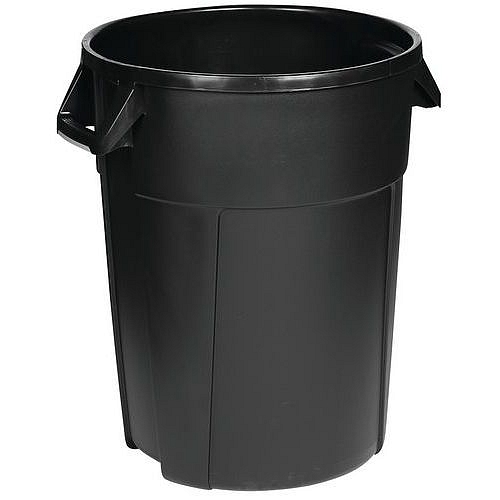 Plastový odpadkový koš Manutan Expert Pure, objem 85 l, černá