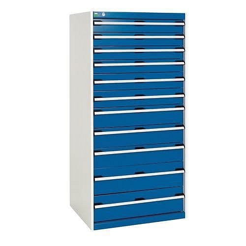 Dílenská zásuvková skříň, Bott SL-86, výška 160 cm, 11 zásuvek