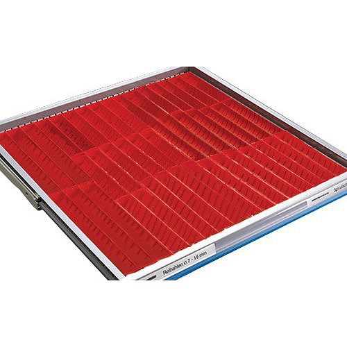 Sada plastových vložek do zásuvek LISTA, 50x610 mm, červená