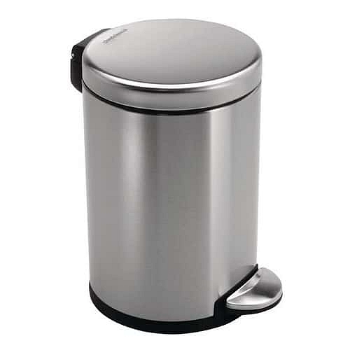 Kulatý odpadkový koš s nožním pedálem 4,5 l z matné nerezové oceli