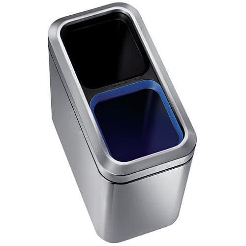 Odpadkový koš na tříděný odpad Sim Open 20 l z matné nerezové oceli