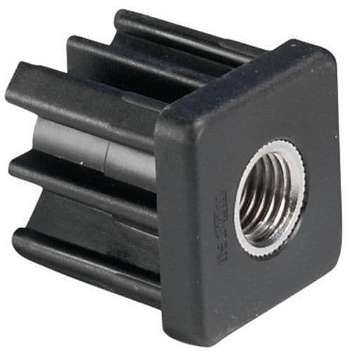 Zásuvná koncovka CALDIC pro čtyřhranné trubky, 50 x 50 mm, průměr 16 mm