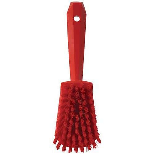 Plastový kartáč na nádobí Vikan, 27 cm, tvrdé vlákno, červená