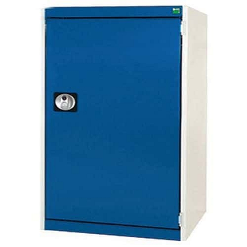 Dílenská skříň Bott Cubio, 100 x 65 x 65 cm, perfo dveře, šedá-modrá