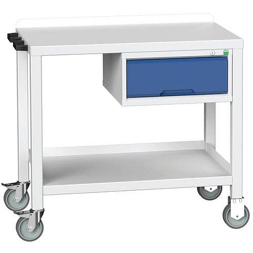 Mobilní dílenský stůl Bott Verso Weld, 91 x 100 x 60 cm, 1 zásuvka, ocel, šedá-modrá