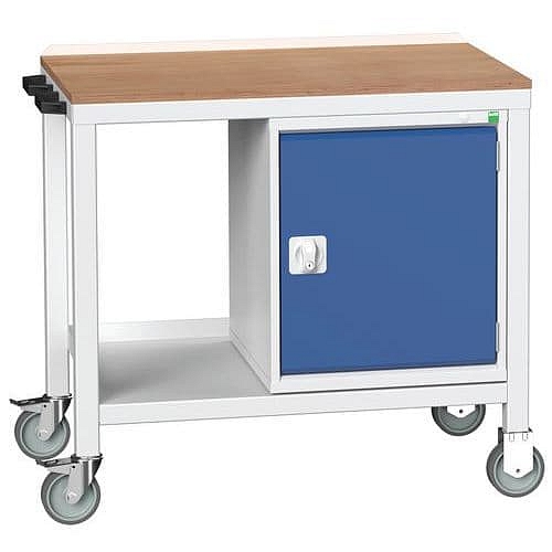 Mobilní dílenský stůl Bott Verso Weld, 93 x 100 x 60 cm, 1 skříňka, multiplex, šedá-modrá