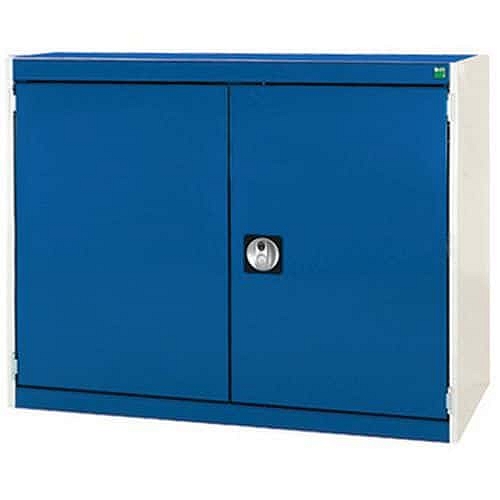 Dílenská skříň Bott Cubio, 80 x 105 x 52,5 cm, perfo dveře, šedá-modrá