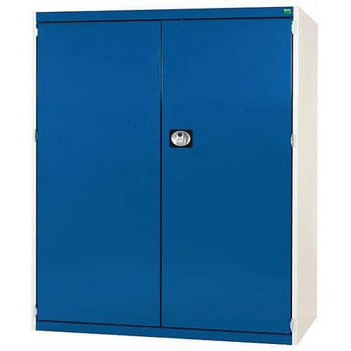 Dílenská skříň Bott Cubio 160, 160 x 130 x 52,5 cm, perfo dveře, šedá-modrá