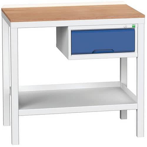 Dílenský stůl Bott Verso Weld, 93 x 100 x 60 cm, 1 skříňka, multiplex, šedá-modrá