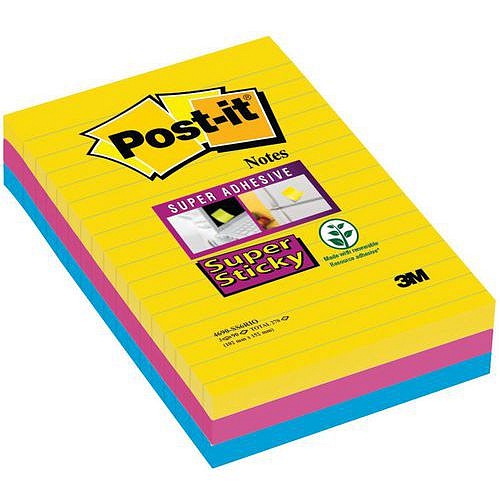 Samolepící bločky Post-it® - velikost 101 mm, sada 3 kusy, počet listu v bloku 45