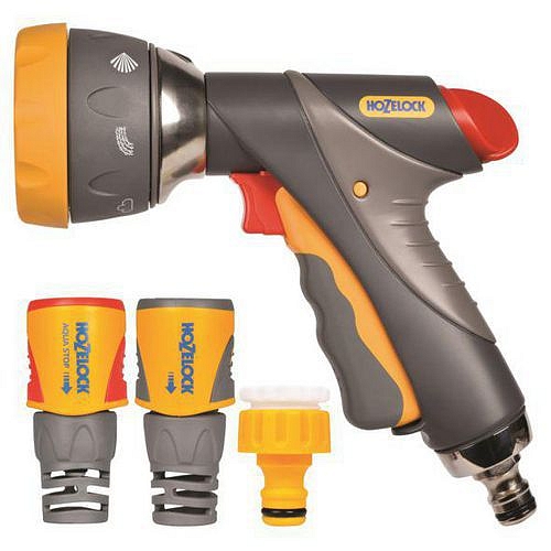 Rozstřikovač plastový, pistolový, 7 typů trysek - Hozelock Multi Spray Pro, sada