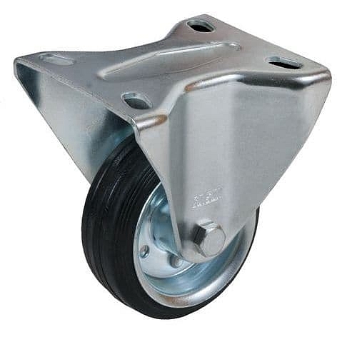 Gumové transportní kolo s přírubou, průměr 125 mm, válečková ložiska