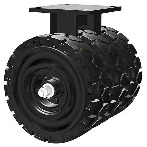 Trojité gumové transportní kolo s přírubou, průměr 306 mm, kuličková ložiska