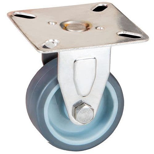 Gumové transportní kolo s přírubou, průměr 100 mm, kluzné ložisko