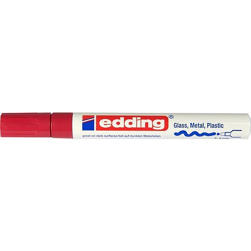 Průmyslový lakový popisovač Edding 750, balení 10 ks, červený