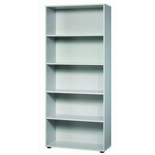 Vysoká skříň Baron, 188 x 80 x 33 cm, otevřená, světle šedá