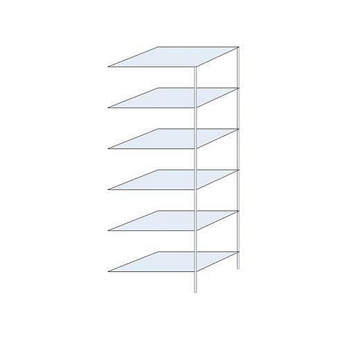 Kovový regál Perun, přístavbový 250 x 90 x 60 cm, 900 kg, 6 polic, pozink