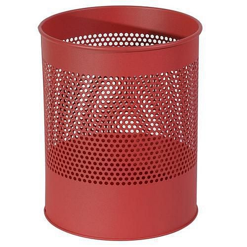 Kovový odpadkový koš Gap, objem 15 l, červený