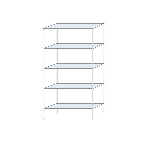 Kovový regál Tauret, základní 200 x 100 x 30 cm, 1 200 kg, 5 polic, pozink