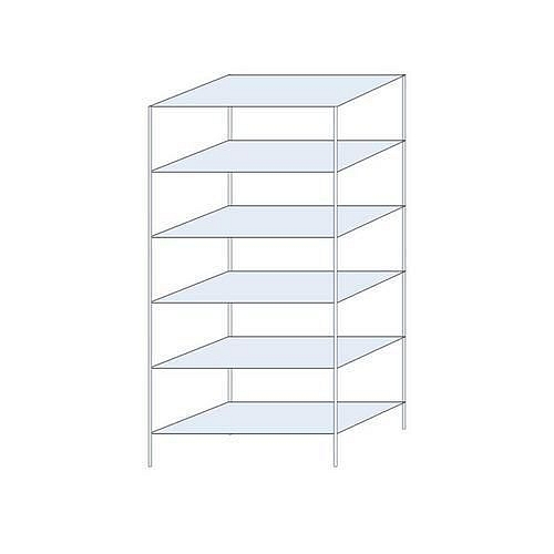 Kovový regál Perun, základní, 250 x 120 x 60 cm, 1 230 kg, 6 polic, pozink