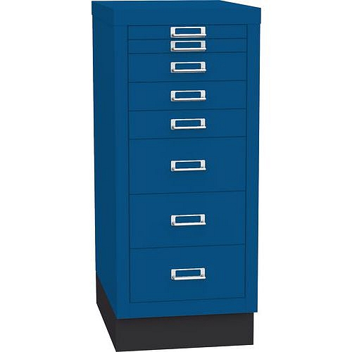 Jednořadá kovová kartotéka A4 Esk, 8 zásuvek, modrá