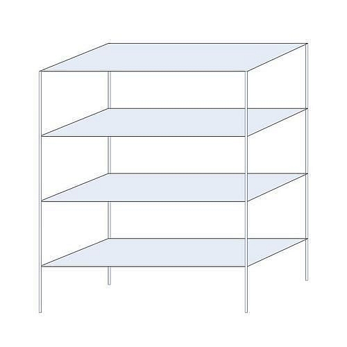 Kovový regál Andras, základní, 250 x 200 x 80 cm, 1 600 kg, 4 police, pozink