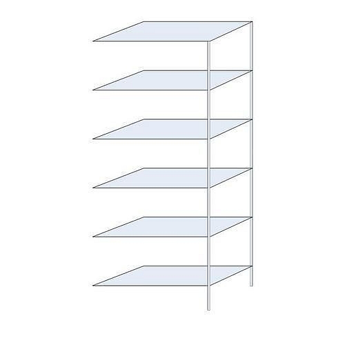 Kovový regál Tauret, přístavbový 250 x 100 x 50 cm, 1 200 kg, 6 polic, pozink