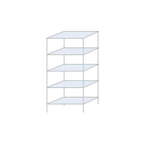 Kovový regál Perun, základní 200 x 90 x 50 cm, 925 kg, 5 polic, pozink