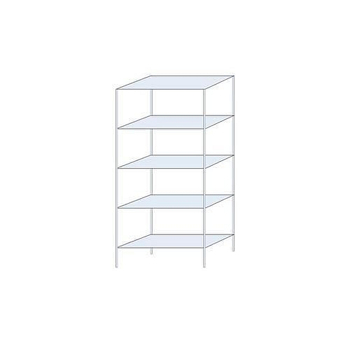 Kovový regál Perun, základní 200 x 90 x 40 cm, 1 175 kg, 5 polic, pozink