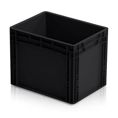 Antistatická přepravka ESD, černá, 32x40x30 cm